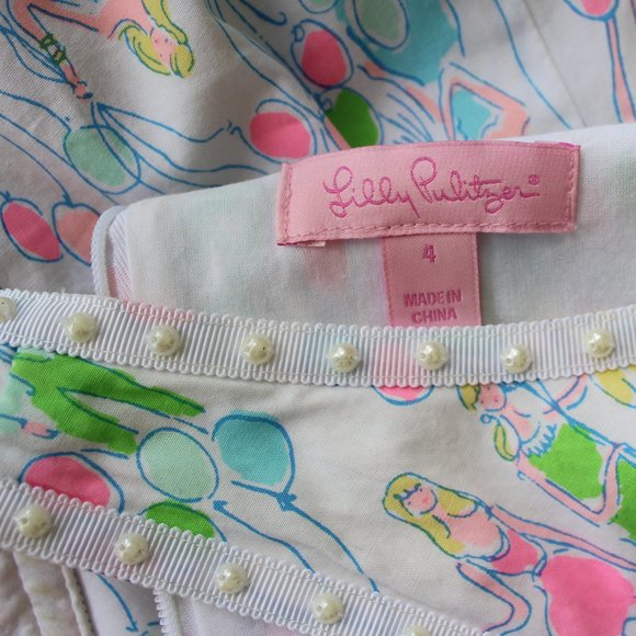 Rare Lilly Pulitzer Sandrine fit & flare Balloon resort white Pop beaded dress - Picture 11 of 11